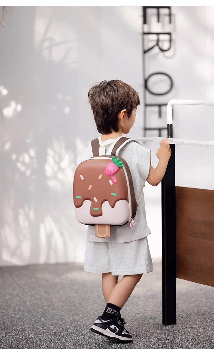 Ice Cream Children's Backpack Fashion Princess Schoolbag Kindergarten Baby Shoulders Bag 3D Cute Bookbag Kids Birthday Gifts