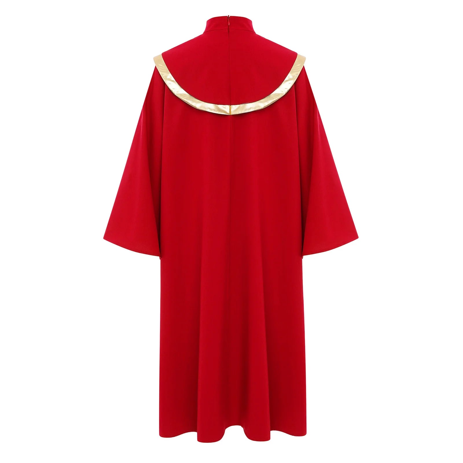 Kids Boys Girls Choir Robe Dress Worship Praise Dance Costume Long Sleeve Metallic Color Block Patchwork Pleated Ceremony Grown