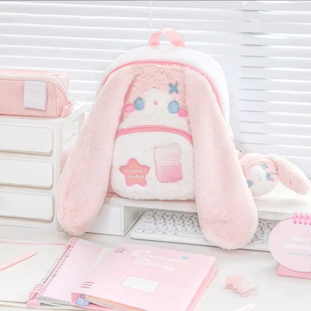 Cute Cat Women Backpack Plush Fluffy Kawaii Small Cartoon Idol Photocard Pouch Itabag Students Lolita Jk Daily Female Bag