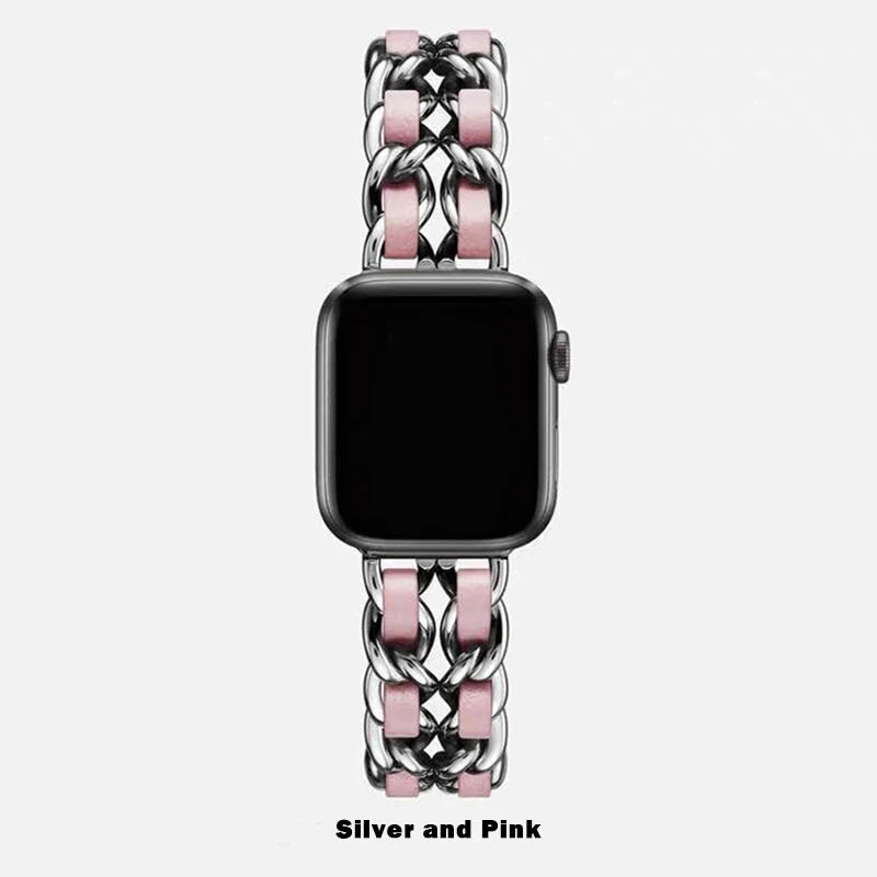 Women Metal Strap for Apple Watch Band 10 9 8 Ultra 46mm 42mm 49mm 7 SE 6 5 41mm 45mm 44/40mm Lady Gold Steel Bracelet Wristband