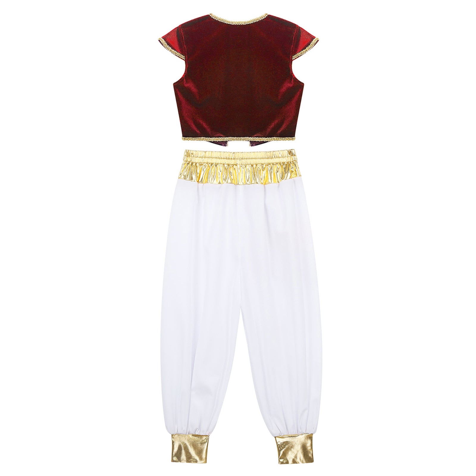 Boys Fancy Arabian Prince Outfits Cap Sleeves Waistcoat with Pants Halloween Fairy Party Carnival Dress Up Cosplay Costume
