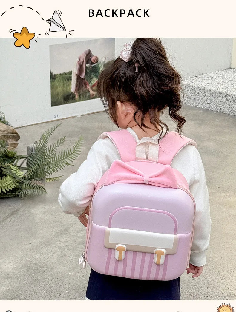 Kindergarten Small Schoolbag Sweet Bow Lightweight Boys And Girls Eggshell Shoulder Bag New Children Fashion Backpacks