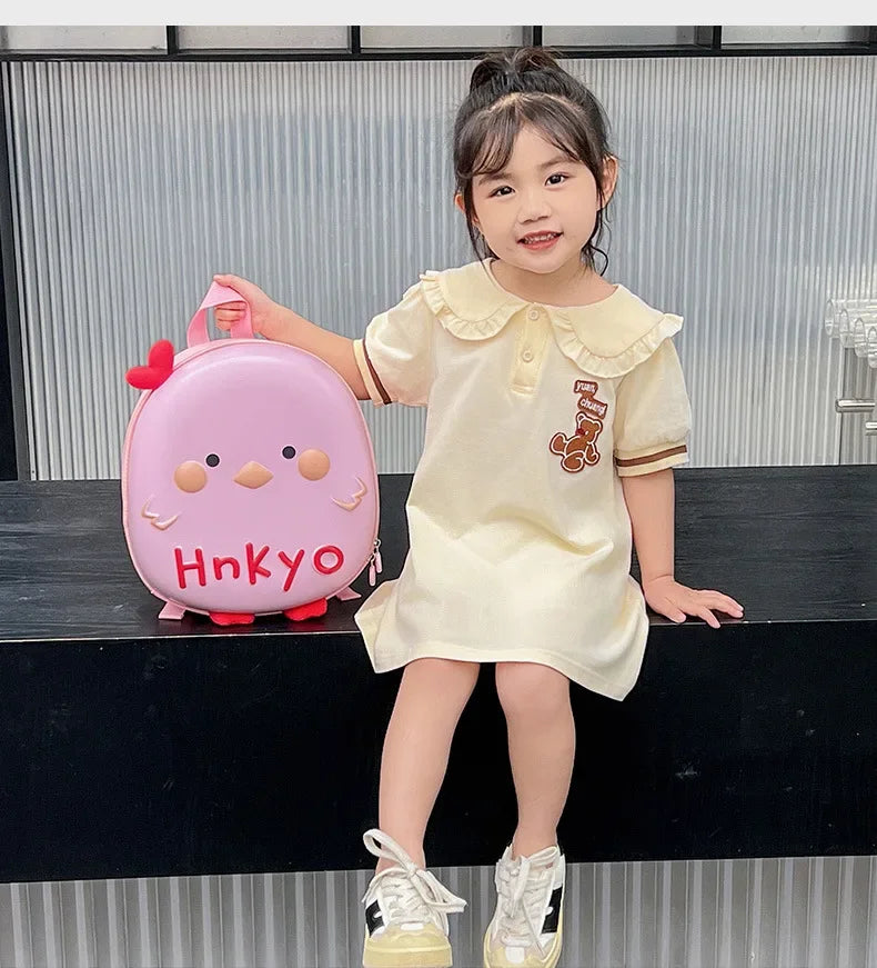 Baby anti-lost small backpack super cute chicken kindergarten schoolbag boys and girls cute cartoon eggshell backpack