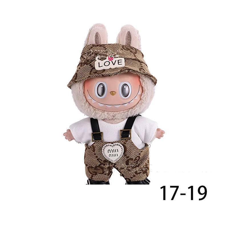 Doll Clothes for labubu outfit Plush doll clothes Macaron Cute Clothing DIY Kid Gift Dog Clothes Hair accessories v1 v2 clothes