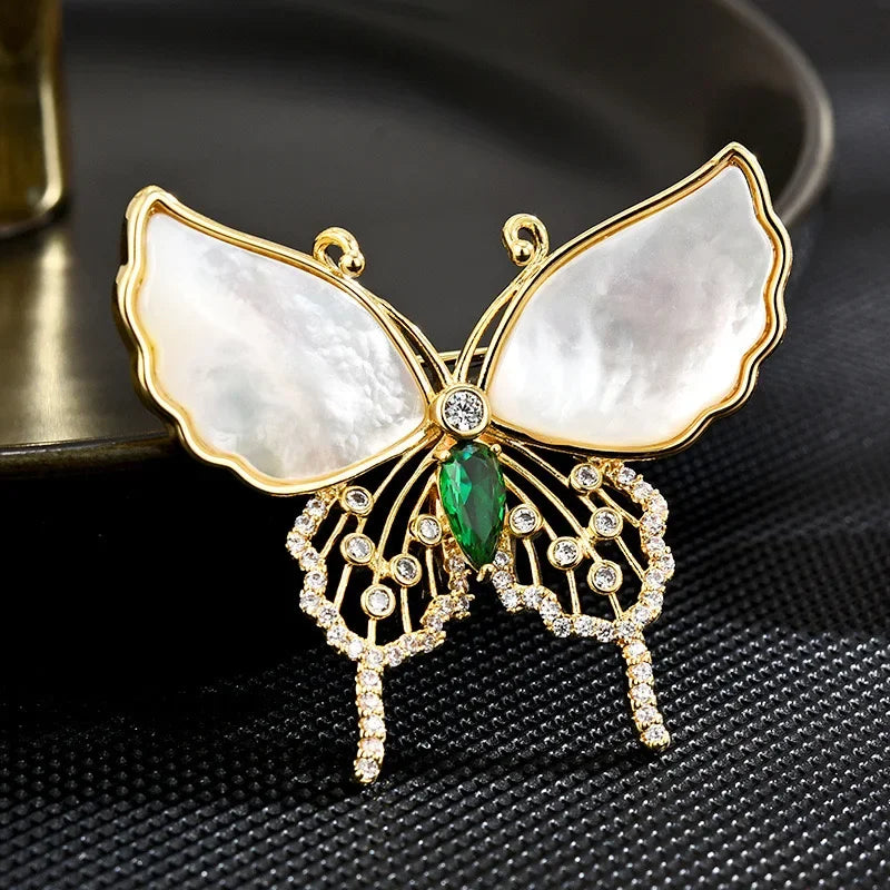 Luxury Snowflake Pearl Crystal Brooch Large Snowflake Flower Brooch Pins Fashion Exquisite Women's Jewelry