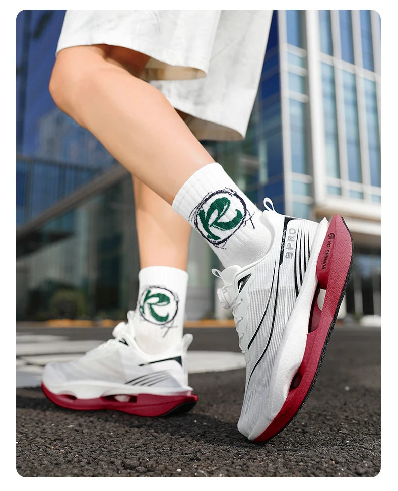 Men Running Shoes Carbon Plate Speciality Marathon Sports Breathable Lightweight Women's Comfortable Nonskid Leisure Sneakers