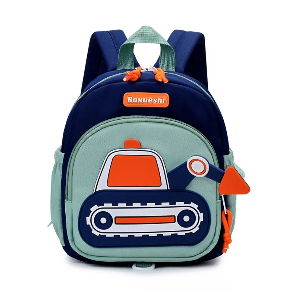 New Children Harness Toddler Leash Backpack Anti Lost Wrist Link Excavator Design School Bags Mini Back Pack