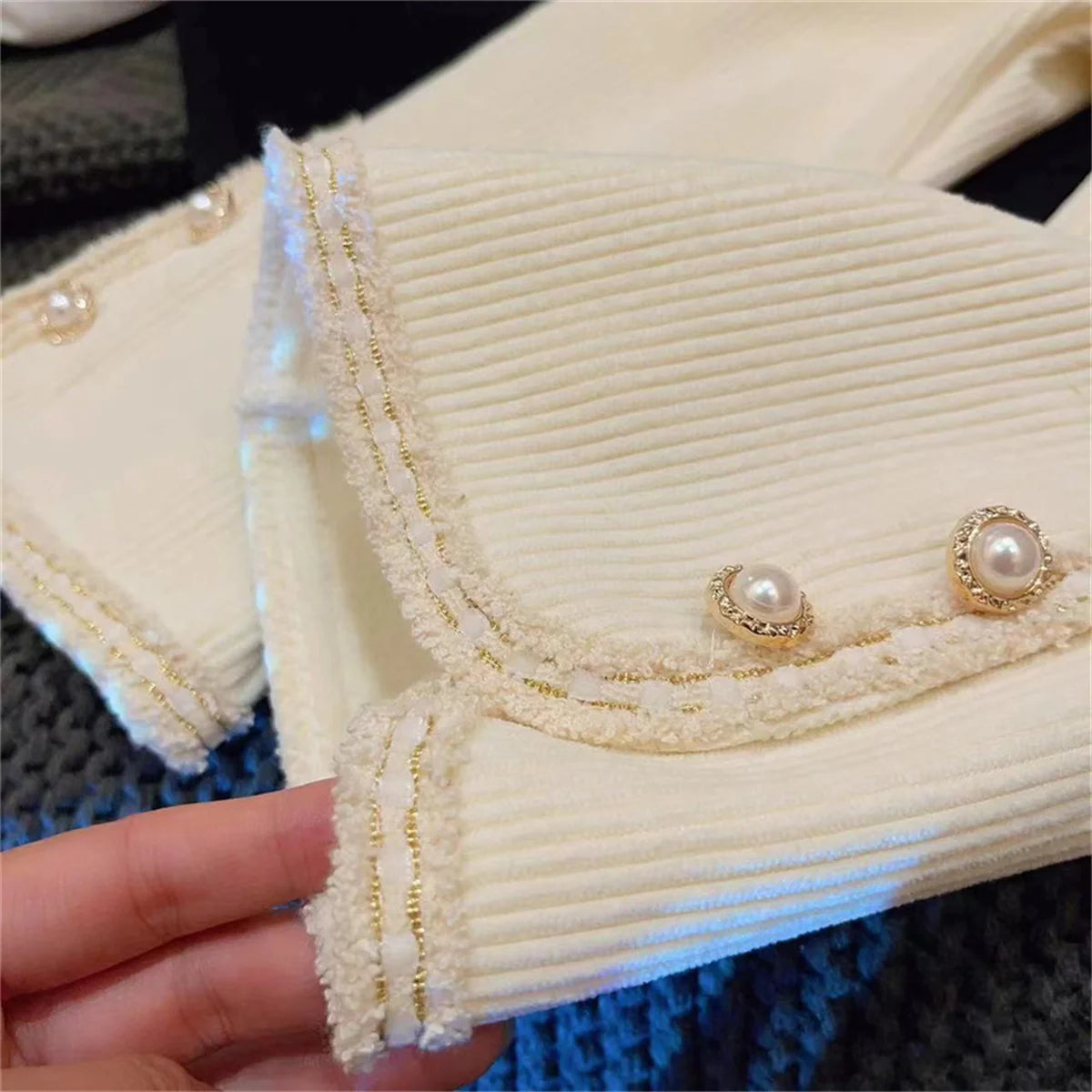 Girls' pants solid color plus fleece micro bell-bottoms winter new foreign style straight pants fashion Korean girls' pants