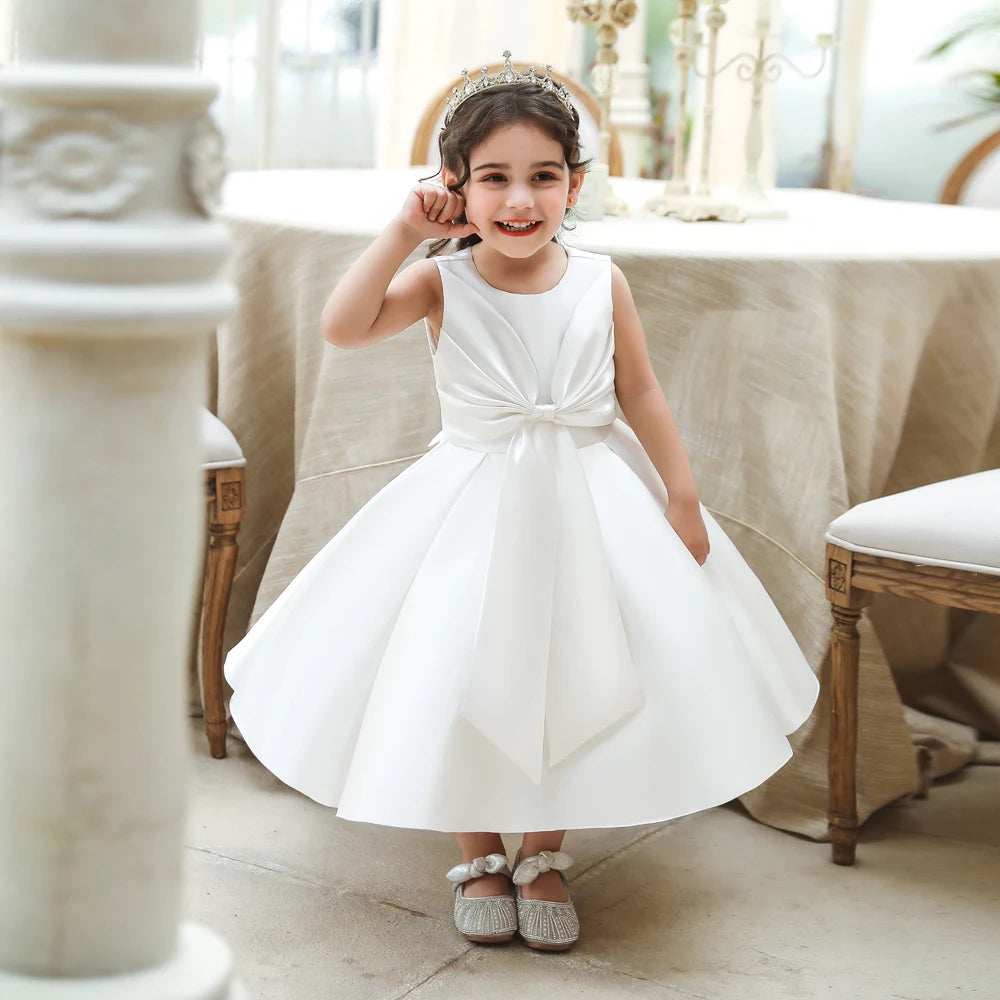 2023 Toddler Baby Girl Party Dresses Big Bow Infant Birthday Princess Dress For Girls Wedding Prom Gown Children Clothes