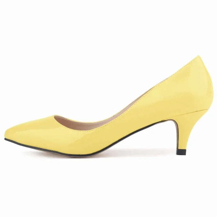 LOSLANDIFEN Classic Sexy Pointed Toes 5cm Low Med Kitten High Heels Women Pumps Shoes Spring Brand Design Dress Wedding Shoes