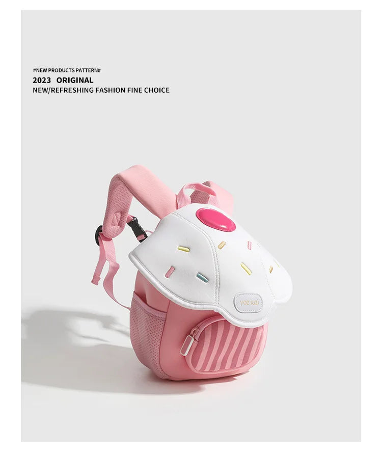 2024 New Korean Version Ice cream Shape Children's Backpack Kindergarten Schoolbag 3-5 Years Old Boys Girls Cute Children Bag