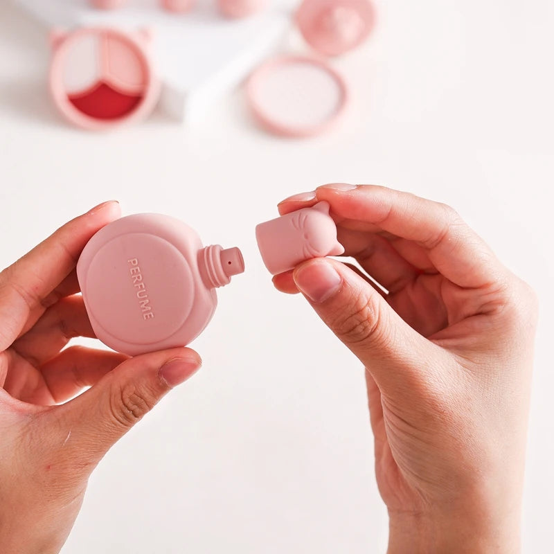 Silicone Baby Makeup Toys Set Simulation Pretend Cosmetics Toys Girls Playing House Game Children Early Education Montessori Toy
