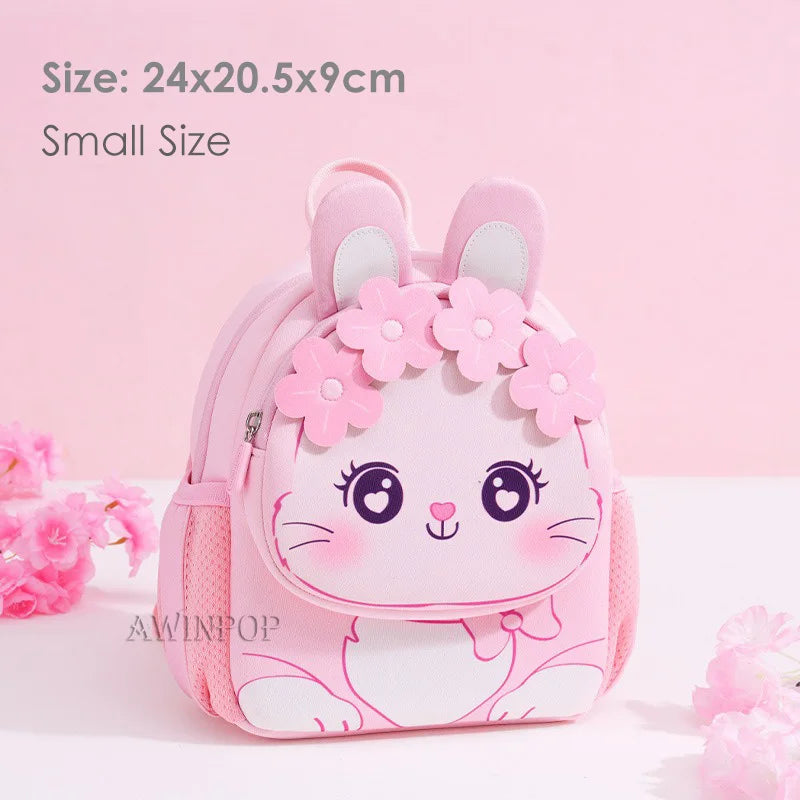 Toddler Backpack for Girls 3-5 Years Old Cartoon Pink Rabbit School Bags Kindergarten Kids Kawaii Bag Mochila Infantil Escolar