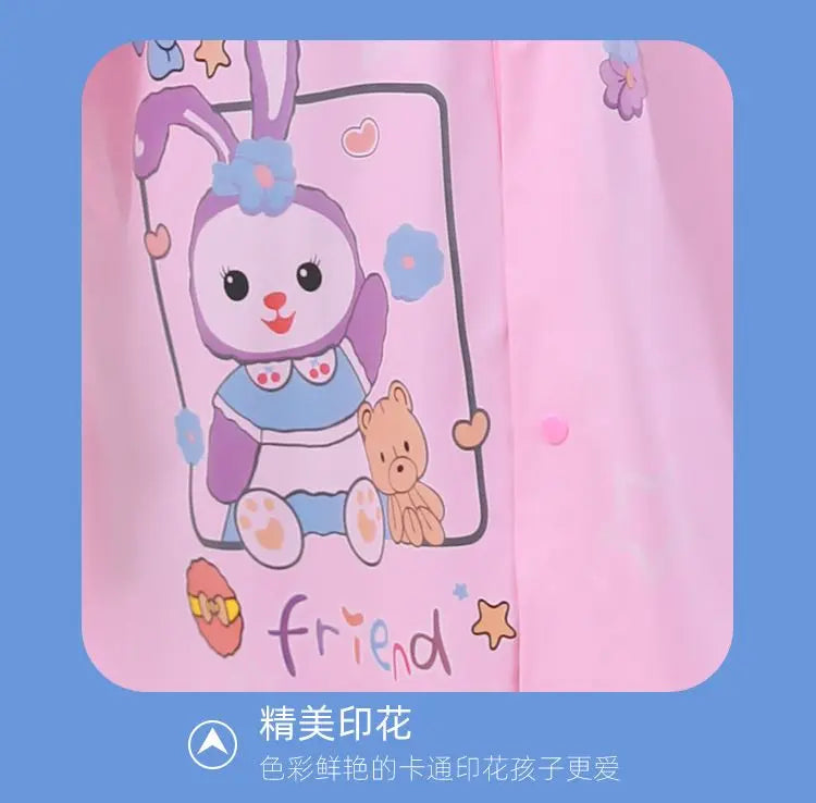 Sanrio Kuromi My melody Pochacco children's raincoat with school bag cute boys and girls kindergarten fashion student rain gear