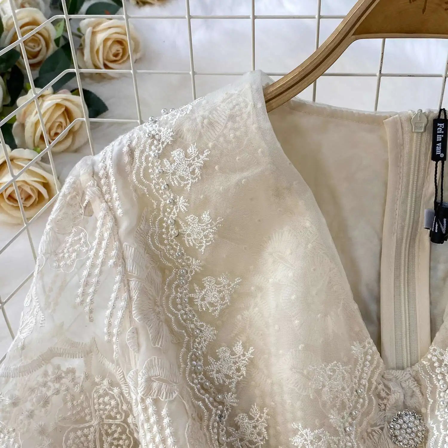 Luxury Formal Evening Lace Dress Women Summer Short Sleeve Crochet Embroidery Prom Long Dresses Runway Party Vestidos