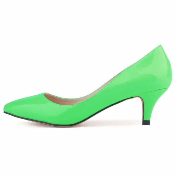 LOSLANDIFEN Classic Sexy Pointed Toes 5cm Low Med Kitten High Heels Women Pumps Shoes Spring Brand Design Dress Wedding Shoes