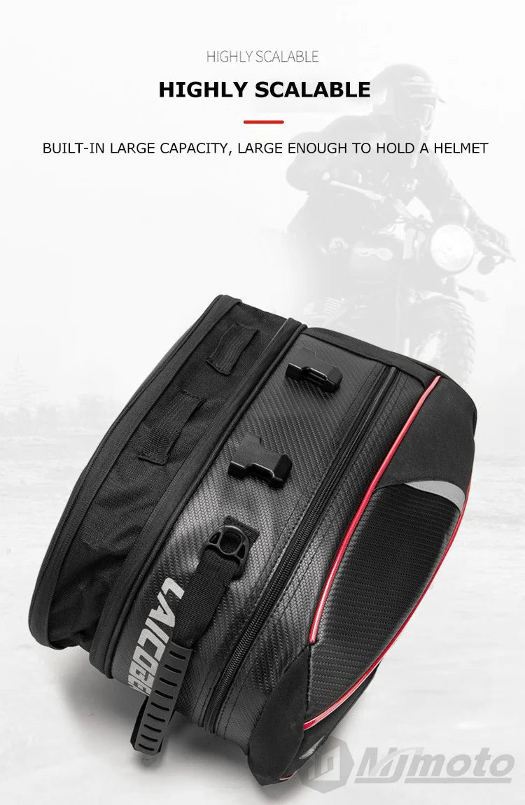 Motorcycle Back Seat Bag Waterproof Large Capacity Motorcycle Tail Bag Universal Motorbike Travel Luggage Saddle Bag