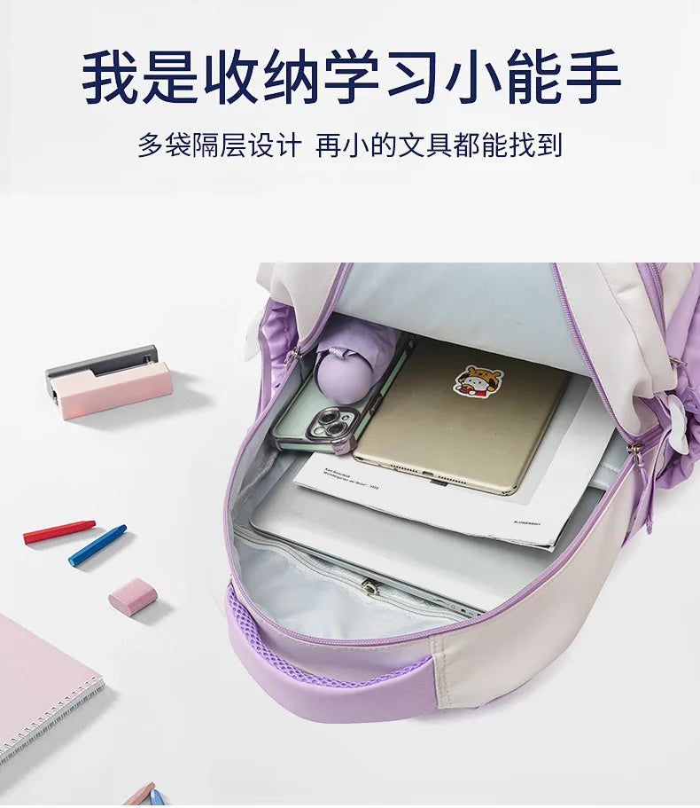 Cinnamoroll Backpack Badges Plush Pendant Casual Cute Cartoon Shoulder Bag Adjustable Shoulder Strap Ultralight Gear