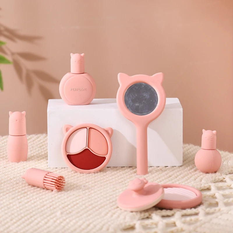 Silicone Baby Makeup Toys Set Simulation Pretend Cosmetics Toys Girls Playing House Game Children Early Education Montessori Toy