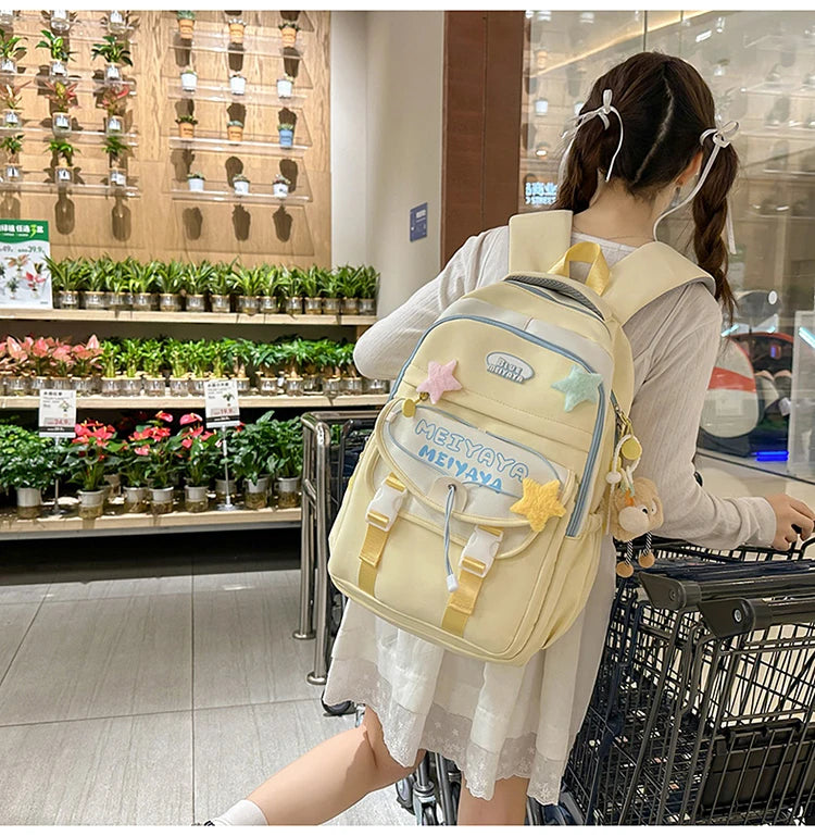 School Bags For Girls Japanese Style Kawaii For Large New Nylon Shoulder Bag Backpack School Set For Kinder Girl Kids Schoolbags