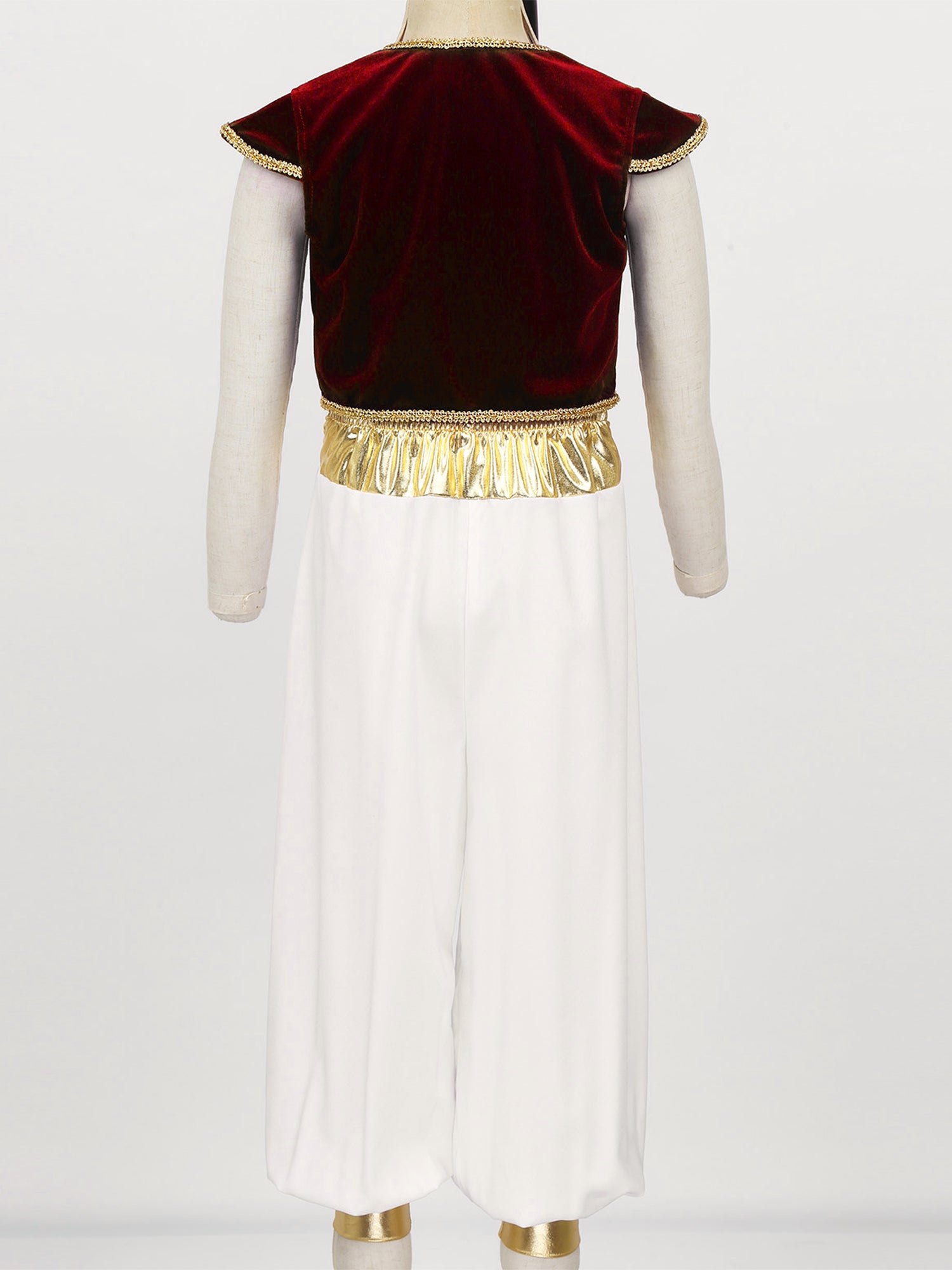 Boys Fancy Arabian Prince Outfits Cap Sleeves Waistcoat with Pants Halloween Fairy Party Carnival Dress Up Cosplay Costume