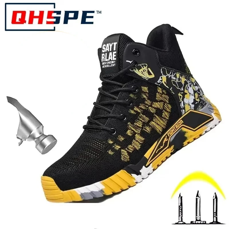 Work Sneakers Steel Toe Shoes Men Safety Shoes Puncture-Proof Work Shoes Boots Fashion Indestructible Footwear Security