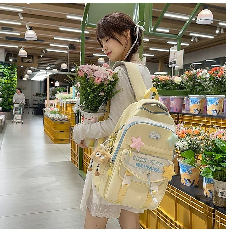 School Bags For Girls Japanese Style Kawaii For Large New Nylon Shoulder Bag Backpack School Set For Kinder Girl Kids Schoolbags