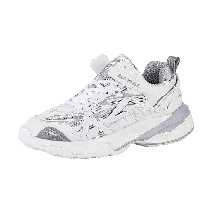 VIPOL Men's fashionable and versatile casual sports shoes, couple white sneakers, thick-soled height-increasing trendy shoes