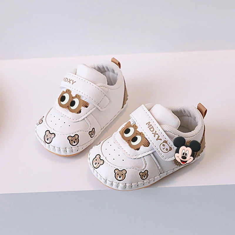 Mickey Mouse Minnie Mouse Baby Toddler Shoes Soft Sole Spring fall New Non-slip Boy Girl Handmade Sandals 0-1 Years Old Cartoon