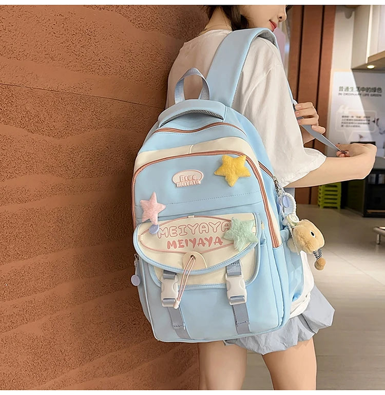 School Bags For Girls Japanese Style Kawaii For Large New Nylon Shoulder Bag Backpack School Set For Kinder Girl Kids Schoolbags