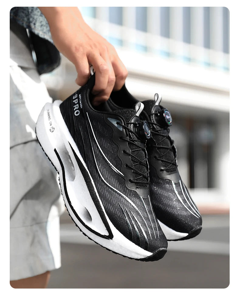 Men Running Shoes Carbon Plate Speciality Marathon Sports Breathable Lightweight Women's Comfortable Nonskid Leisure Sneakers