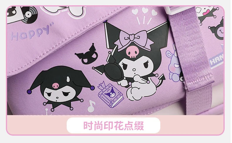 Cinnamoroll Backpack Badges Plush Pendant Casual Cute Cartoon Shoulder Bag Adjustable Shoulder Strap Ultralight Gear