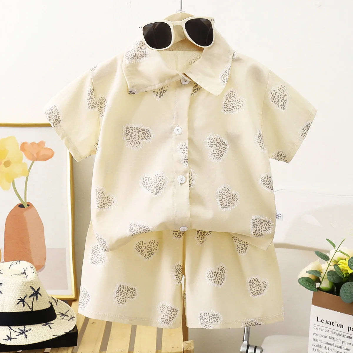 2PC Summer Baby Boys Clothes Set Children Boys Cartoon T-shirts + Shorts  Beach Outfits Kids Boys Tracksuits Vacation Suits