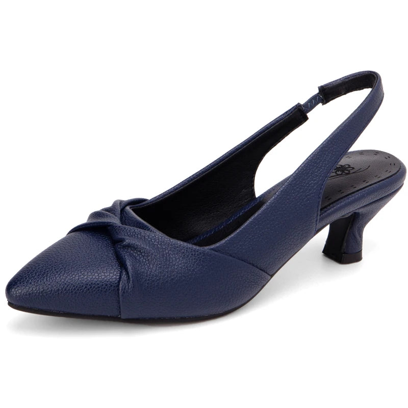 Summer Shoes For Women Sandals Point toe Short Heels Slingbacks Black White Wedding Party Dance Shoes Ladies Large Size 50 52