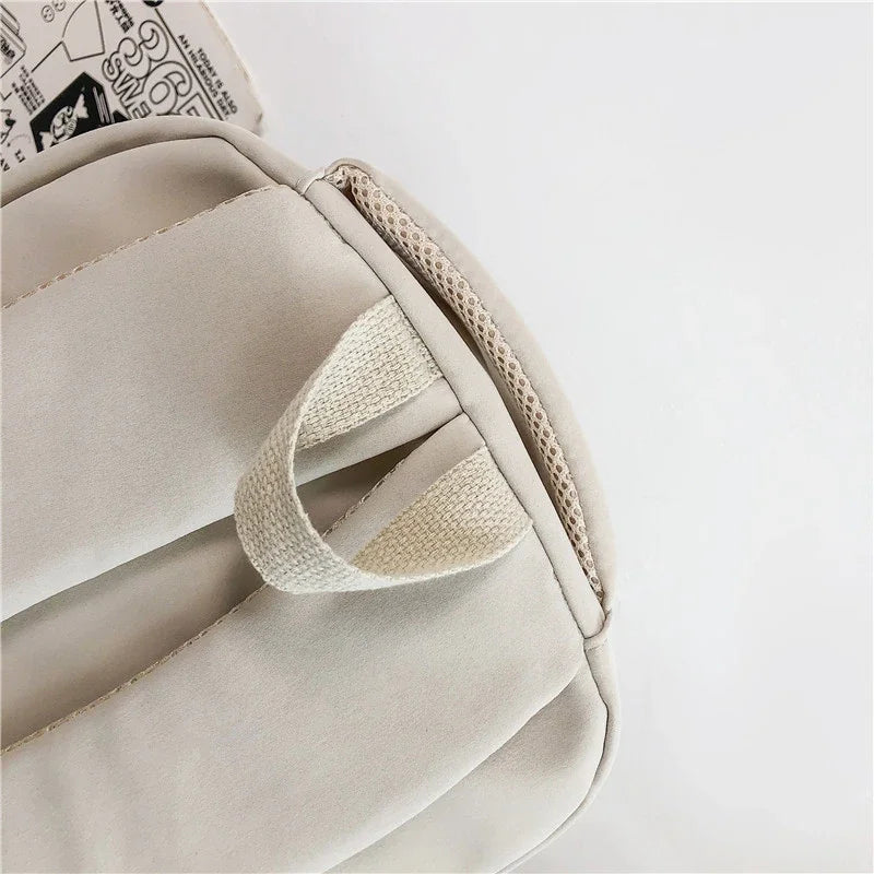 Solid Color Backpack Women Multi-pocket College Book Bag Casual Laptop Backpacks Men Schoolbag For Teenage School Bags For Girls