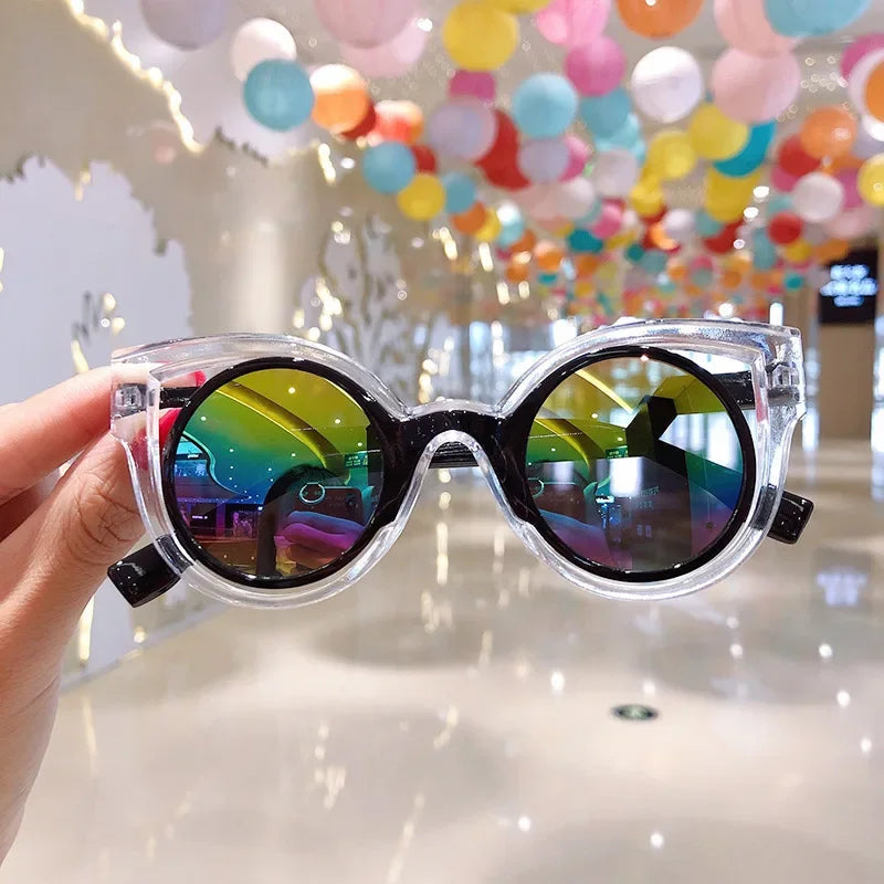 Fashion Children's Sunglasses Baby Anti-Radiation Sun Glasses Girl Boy Cute Cartoon Bear Anti-Glare Sunglasses Stylish Goggles