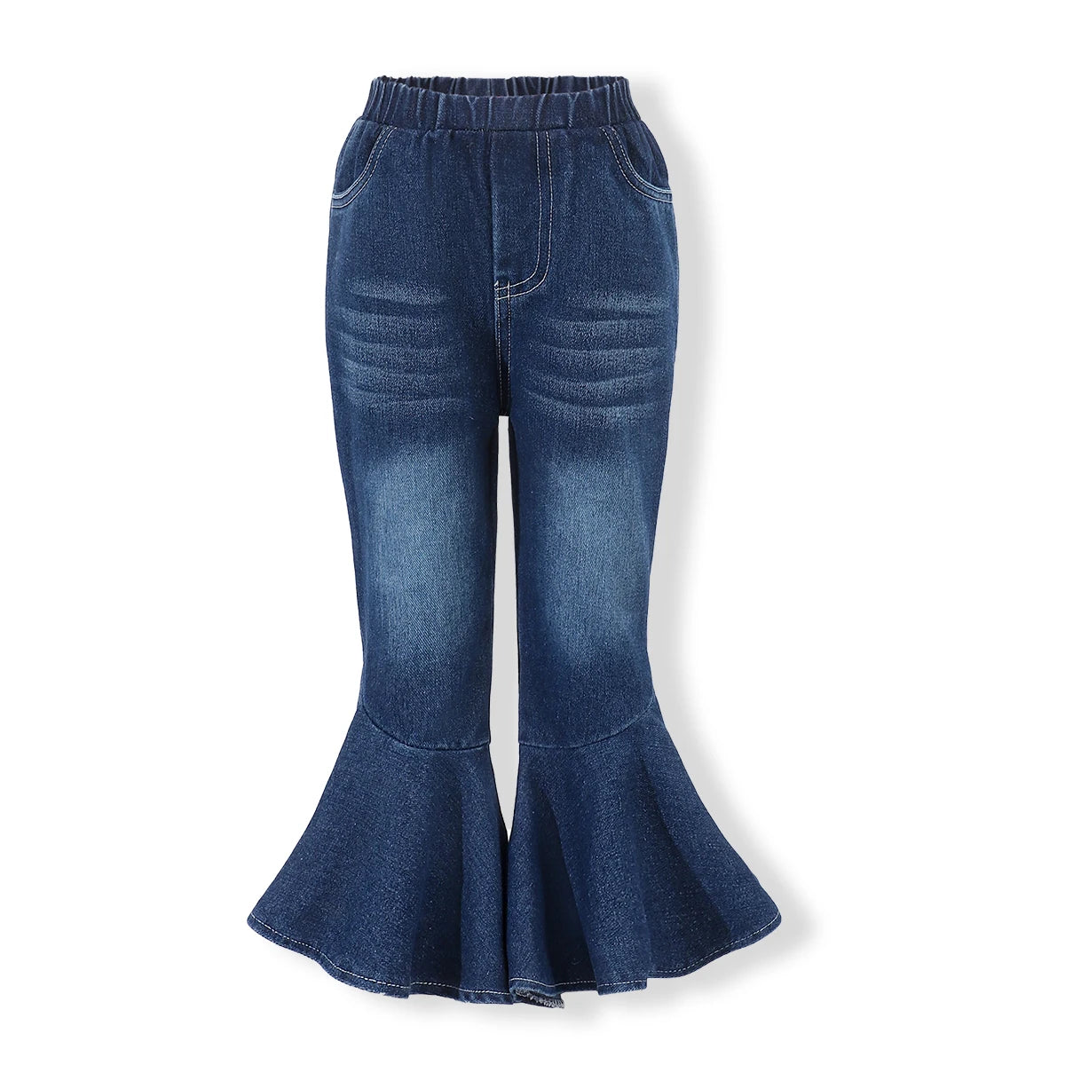 Girls' Trendy Flared Denim Trousers，Comfortable and breathable to wear, convenient for going out, suitable for gift giving.