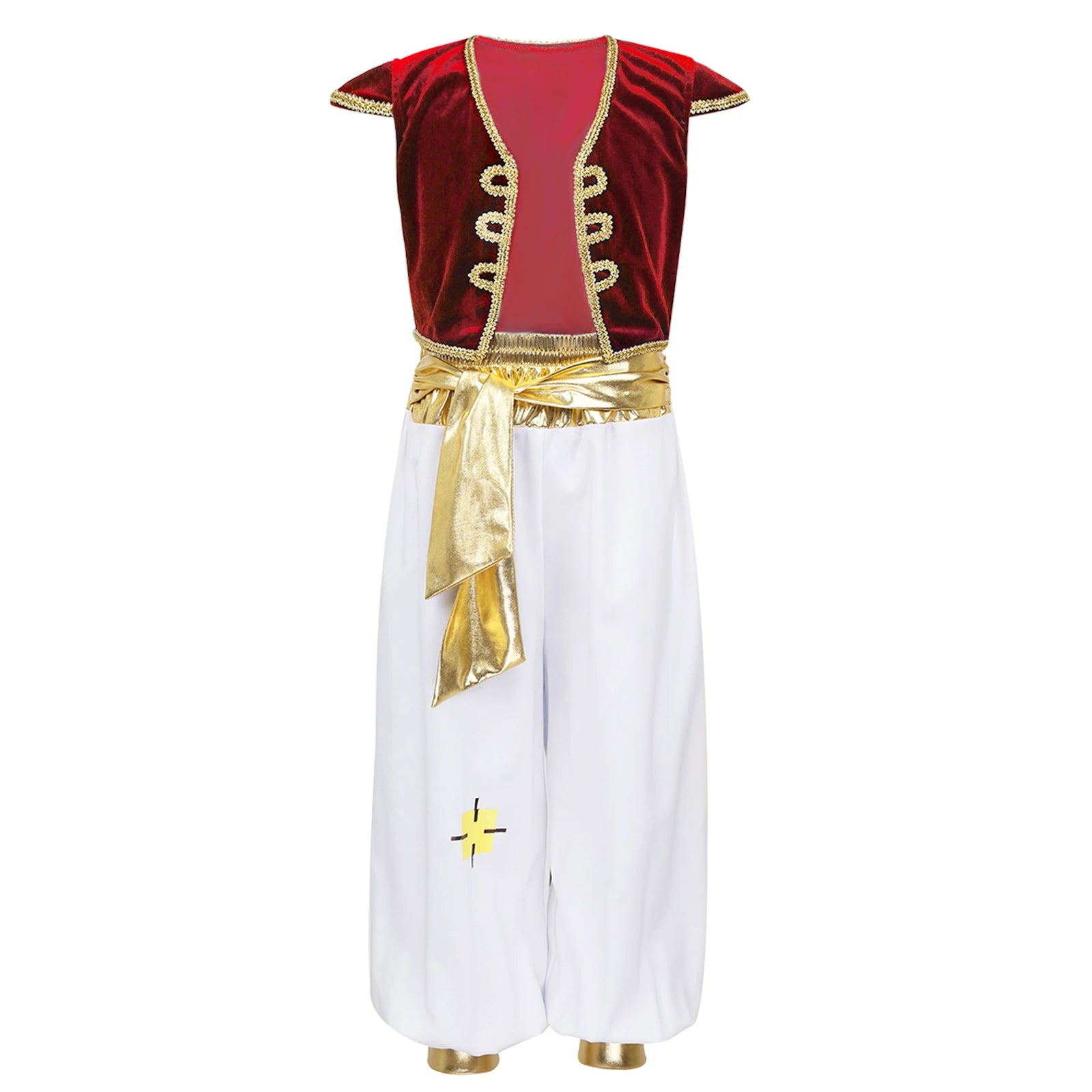 Boys Fancy Arabian Prince Outfits Cap Sleeves Waistcoat with Pants Halloween Fairy Party Carnival Dress Up Cosplay Costume