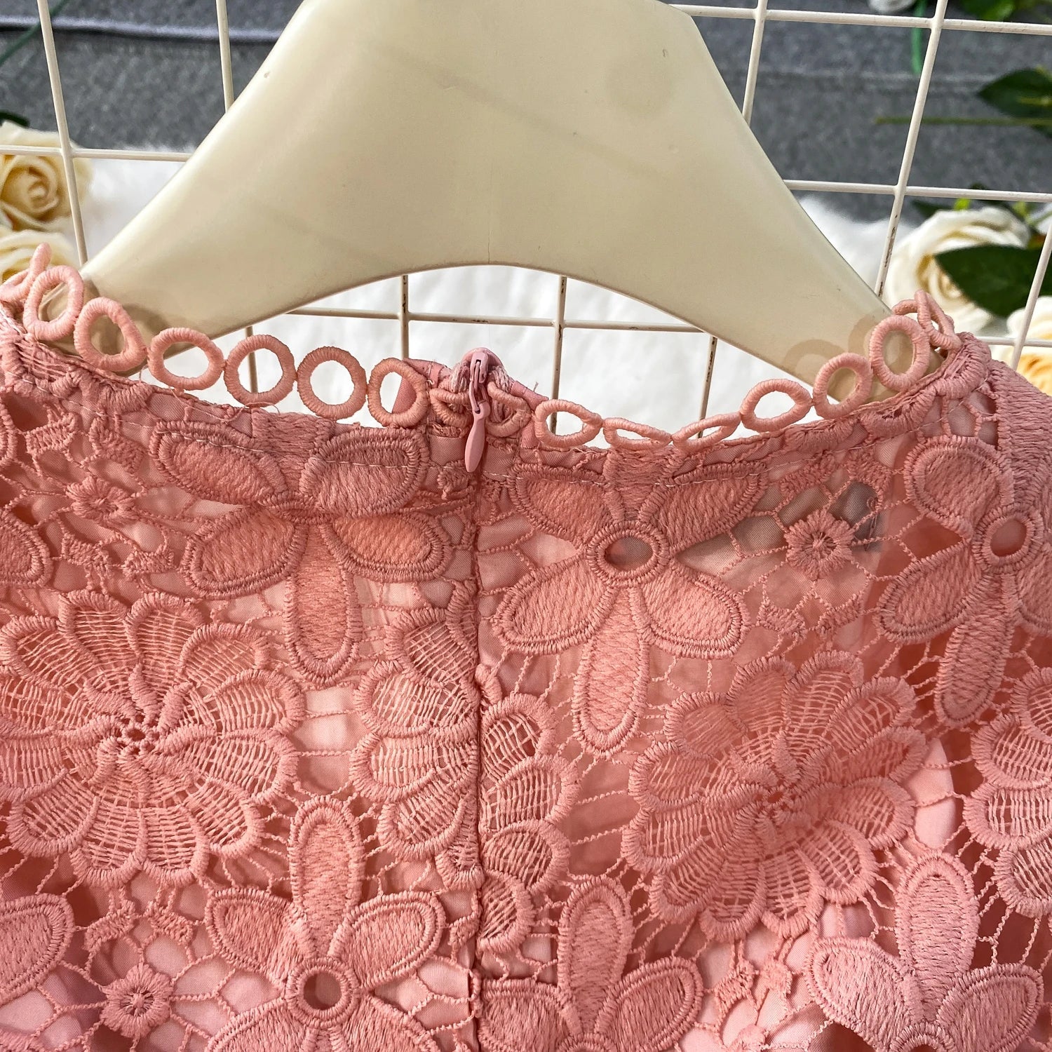 Brand Design Summer Embroidery Lace Long Dress Women Hollow Out Short Sleeve Midi Dresses Lady Belt Prom Evening Party Vestidos