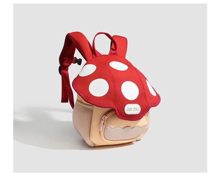 Mini cute bump color mushroom backpack kindergarten cute baby children double-shoulder cartoon schoolbag