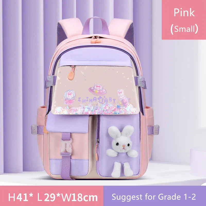 cute school backpack girls schoolbag waterproof book bag student backpack with many pockets elementary school bags for children