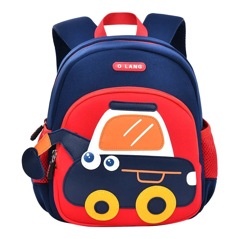 Cute Excavator School Bags for Boys Kids Cartoon School Backpack Breathable Waterproof Kindergarten Bag Mochila Infantil Kawaii