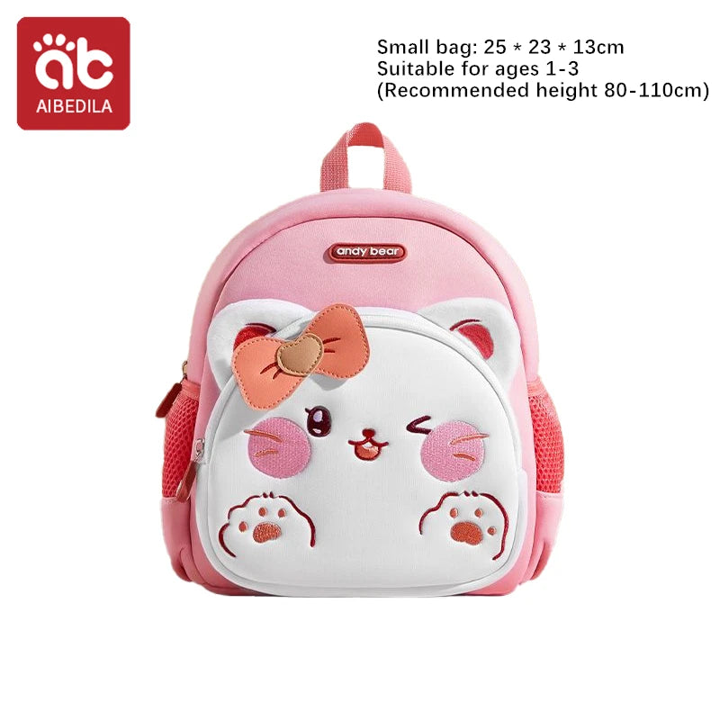 AIBEDILA Children Cute Cartoon 3D Dinosaur School Bags Anti-lost Boys Backpacks Girls Toddler Rucksack Kindergarten Schoolbag