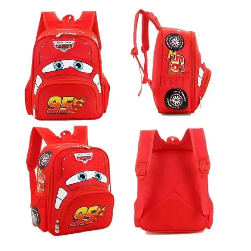 Cartoon Disney Cars 95 Series Kindergarten Safety Schoolbag 3D Car Shape Large Capacity Backpack Boys And Girls Surprise Gifts