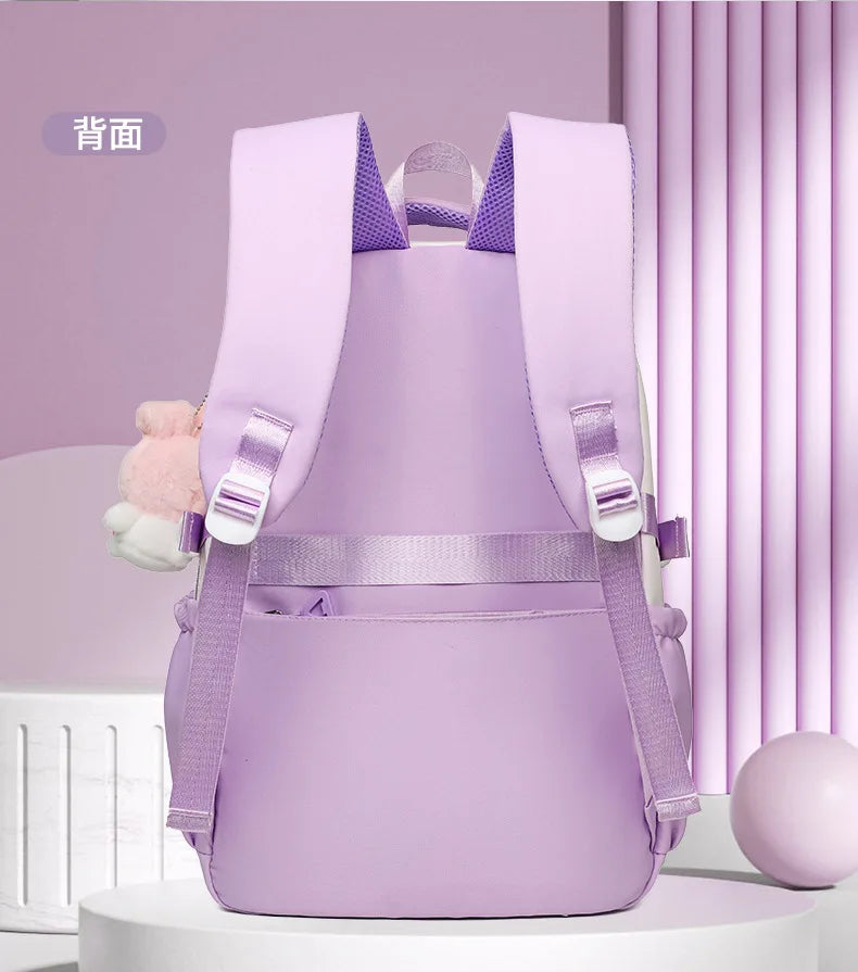 Cinnamoroll Backpack Badges Plush Pendant Casual Cute Cartoon Shoulder Bag Adjustable Shoulder Strap Ultralight Gear