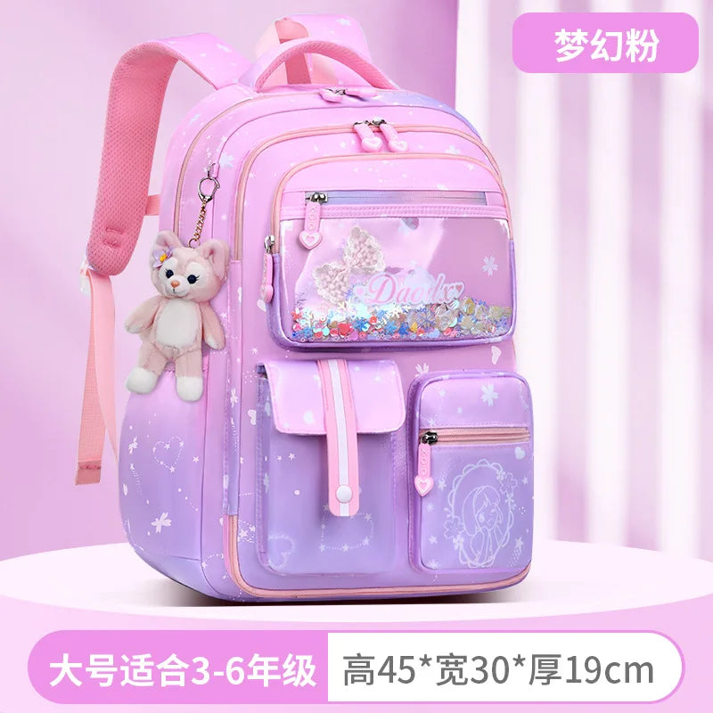 2025- Primary School Girls' Schoolbag Kawaii Lightweight Children's Bag Waterproof Bags Colorful Travel Backpack Mochilas Gifts