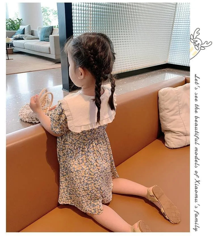 Girls' Floral Dress, Summer Dress, Popular Online, Children's Baby Dress, Stylish Little Girl Dress