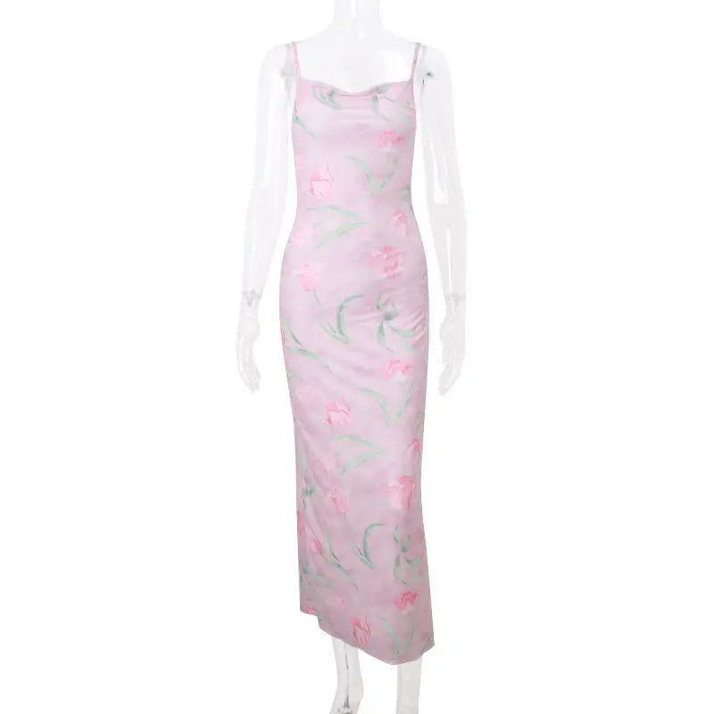 French Sexy Double-layer Gauze Sling Dress Female Summer Spice Girl Slim Hip Dress