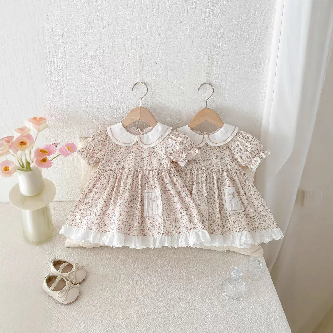 Girls' Dress Summer Dress 2025 New Stylish Children's Floral Princess Baby One Year Old Dress Summer