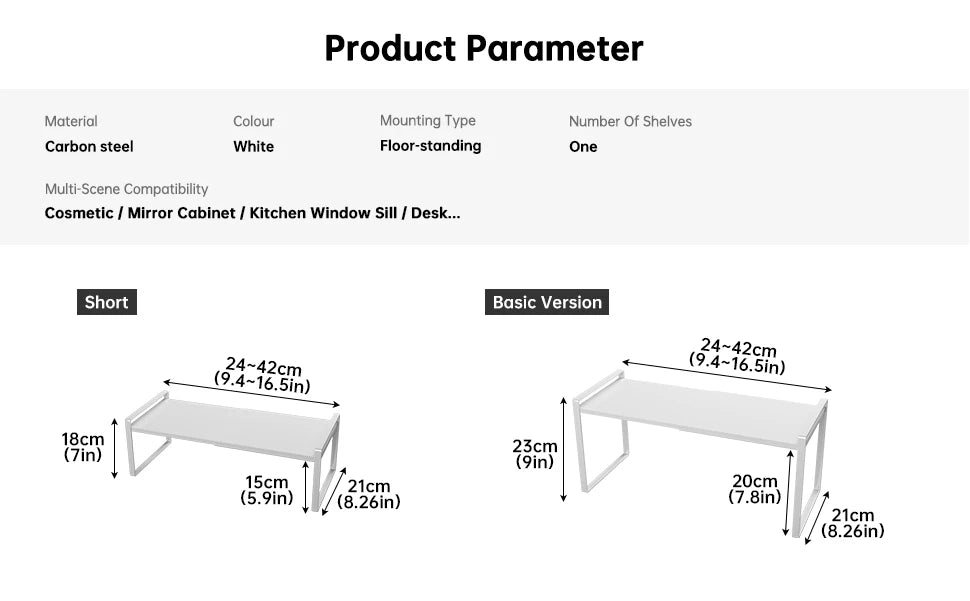 Kitchen Storage Rack under the Sink, Layered Shelf in the Cabinet, Countertop, Extendable Cabinet, Dish Storage Rack for Home Use